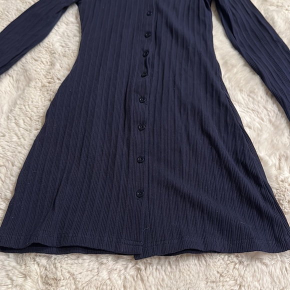 Kendall & Kylie Blue Ribbed Collar and Button-Up Dress Size XS - Picture 6 of 9